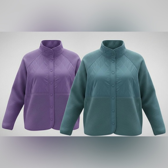 Gapfit Women's Fleece Sherpa Button Down Sweaters Assorted Colours 2 Pack NWT - Picture 2 of 3